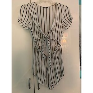 Black & white stripped romper